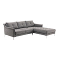 Moderne grijze hoekbank met chaise longue
