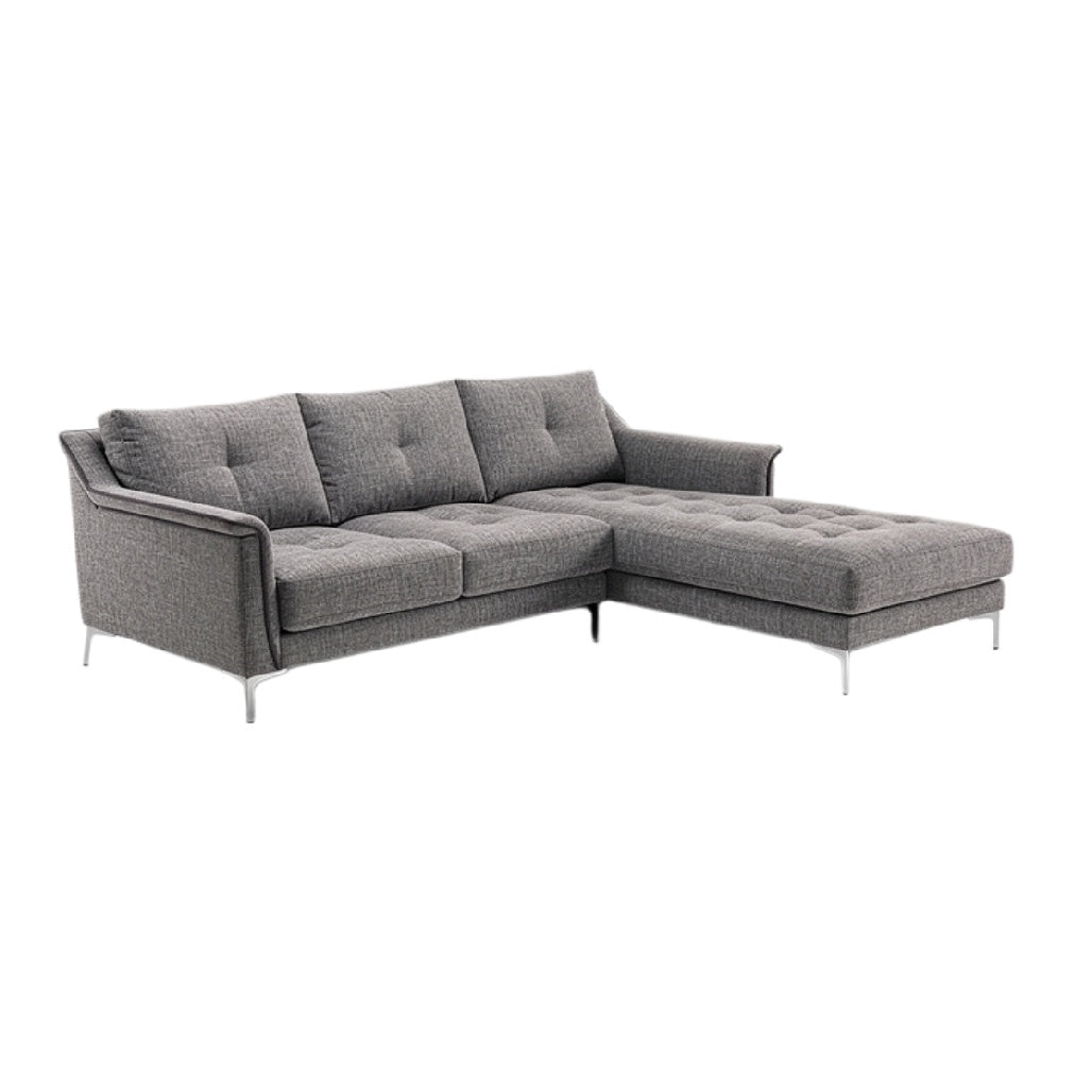 Moderne grijze hoekbank met chaise longue