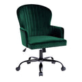 Elegante Groene Velvet Bureaustoel met Verstelbare Basis