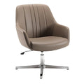 Moderne draaistoel met leerlook en chrome basis
