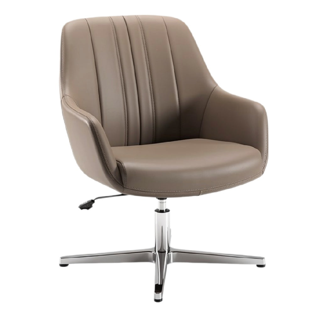 Moderne draaistoel met leerlook en chrome basis